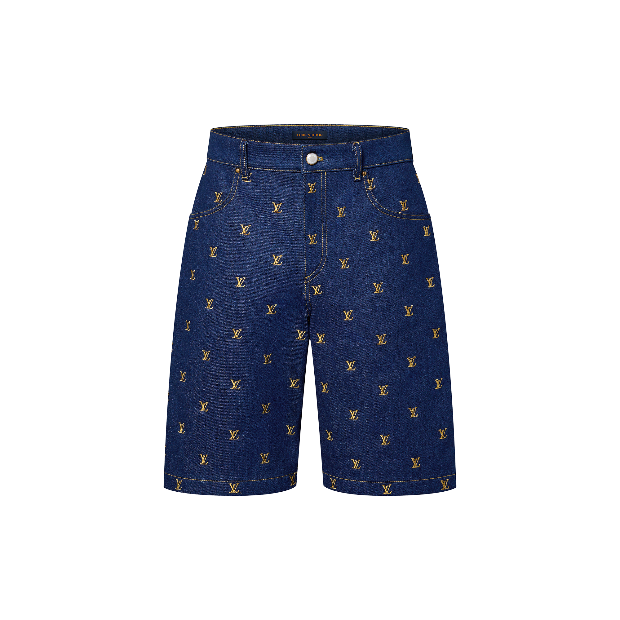 Embroidered Signature Denim Shorts - Men - Ready-to-Wear | LOUIS 